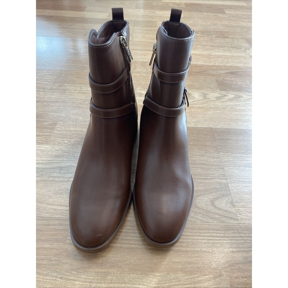 Calvin Klein Jasen Buckle Strap Block Heel Ankle Bootie Brown Size 7M $139 MSRP - Picture 8 of 16